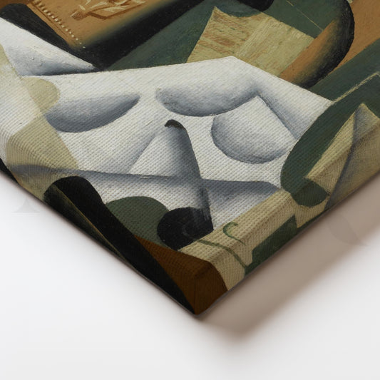 Cubist Still Life with Bottle Canvas Painting for Kitchen & Dining Space