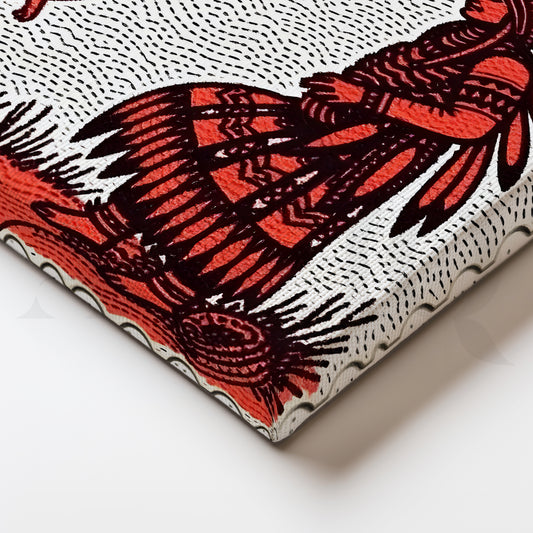 Tribal Encounter Canvas Painting for Bedroom  SEO Product Description: