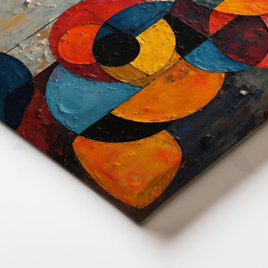 Orbiting Geometry Canvas Painting for Dining Room & Home Office Walls