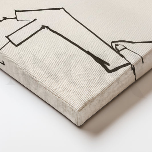 Reclined Line Canvas Painting for Scandinavian Bedrooms & Reading Nooks