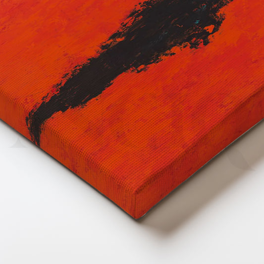 Crimson Silhouette Canvas Painting for Statement Hallways & Loft Interiors