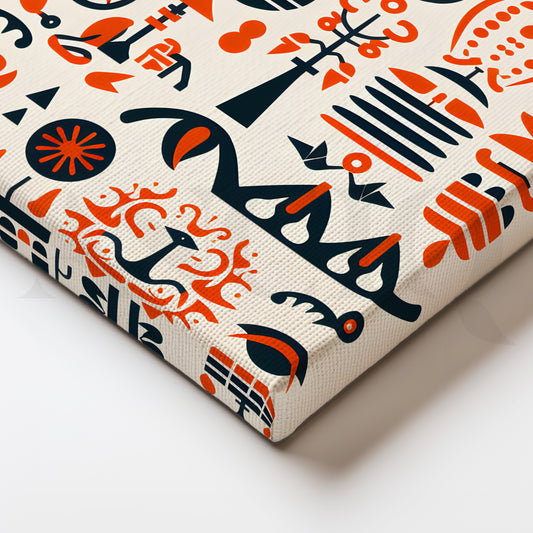 Tribal Harmony Canvas Artwork for Study Room