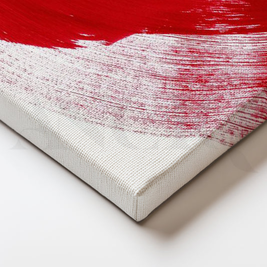 Zen Scarlet Arc Canvas Painting for Minimal Entryway & Hallway