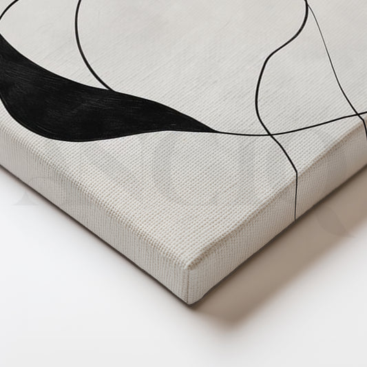 Monochrome Flow Canvas Painting for Minimal Living Rooms & Offices