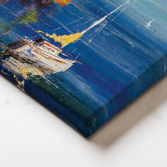 Where City Meets Shoreline Canvas Wall Painting