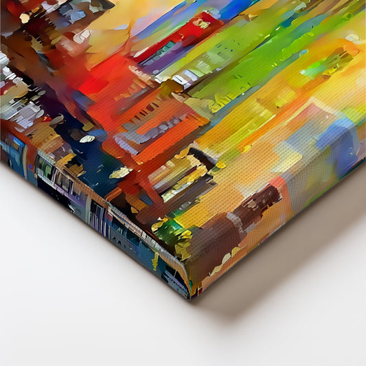 Brooklyn Bridge at Dusk Cityscape Painting