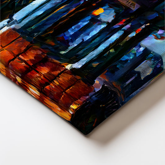 Tramway Twilight Cityscape Painting