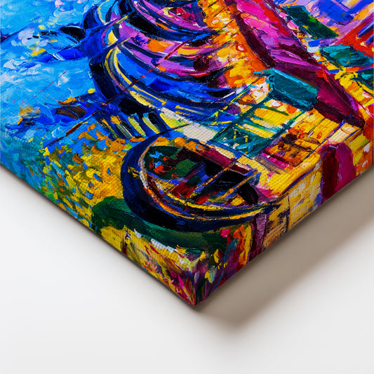 Vibrant Canal Life at Dusk in Venice