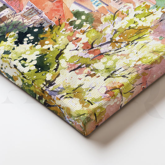 Mountain Village Tranquility Canvas Wall Painting