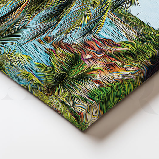 Beach Breezy Palms Canvas Wall Painting