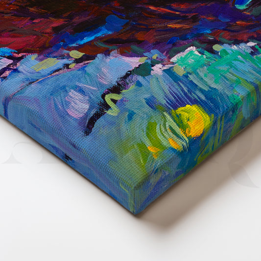 Vibrant Boats Resting on Tranquil Waters in a Colorful Harbor