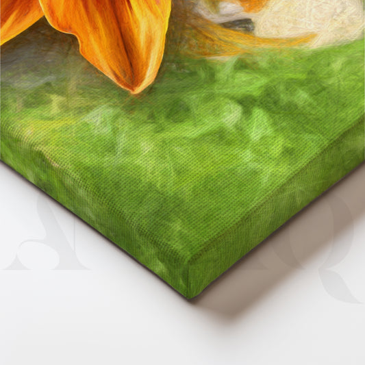 Vibrant Orange Lily Bloom Canvas Wall Painting