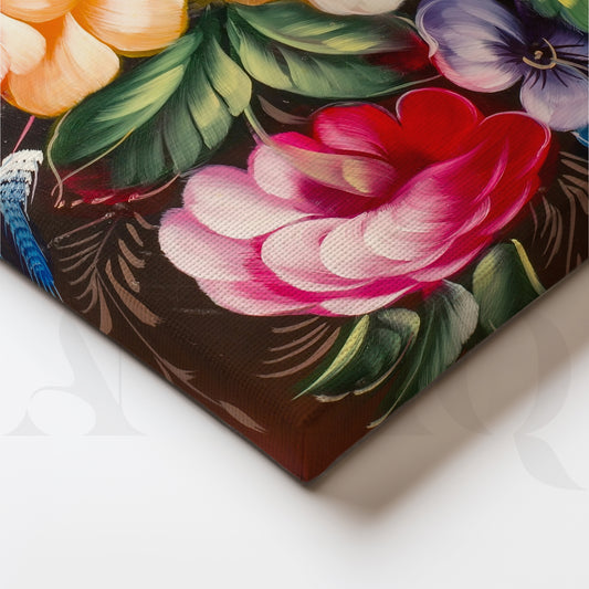 Floral Bouquet Canvas Painting - Vibrant Wall Art Decor