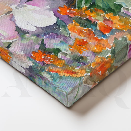 Vibrant Floral Watercolor Canvas Art
