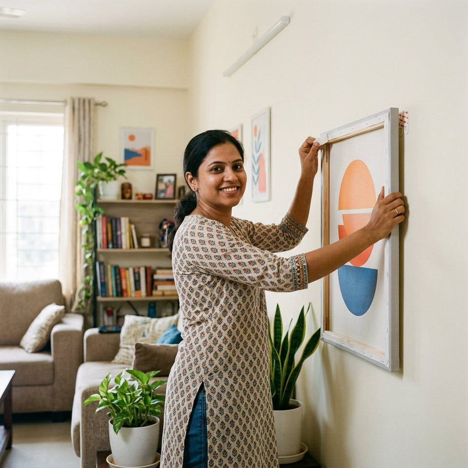 How to Hang Wall Art Without Nails or Drilling
