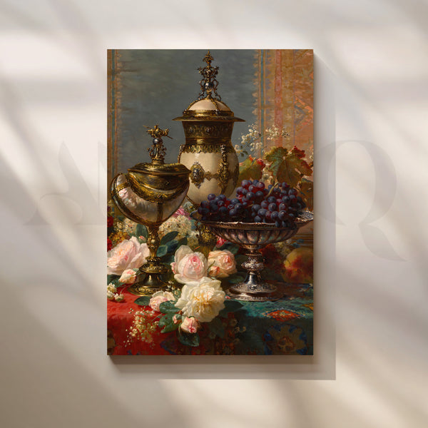 Golden Elegance Still Life Canvas