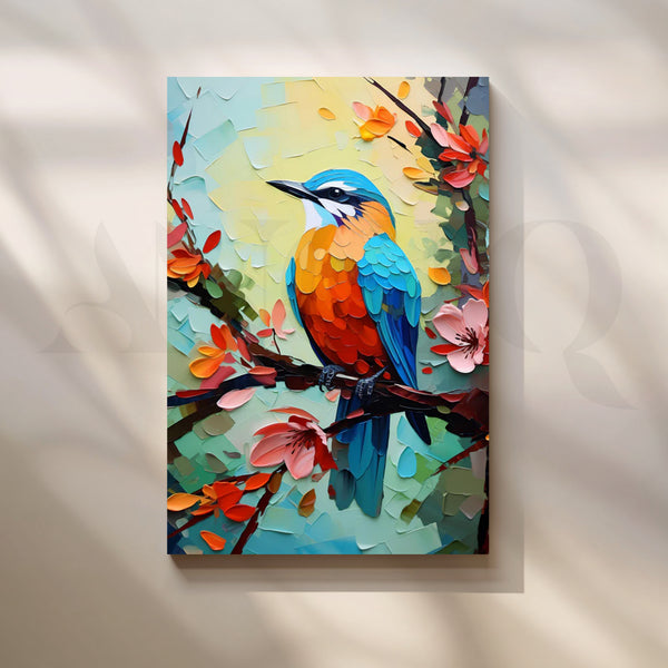 Blossom Perch Canvas Painting for Bedroom