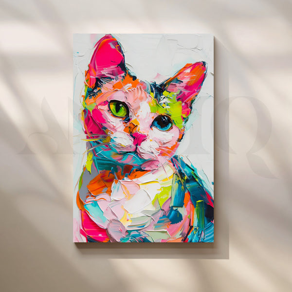 Pop Palette Kitty Canvas Painting for Kids’ Room