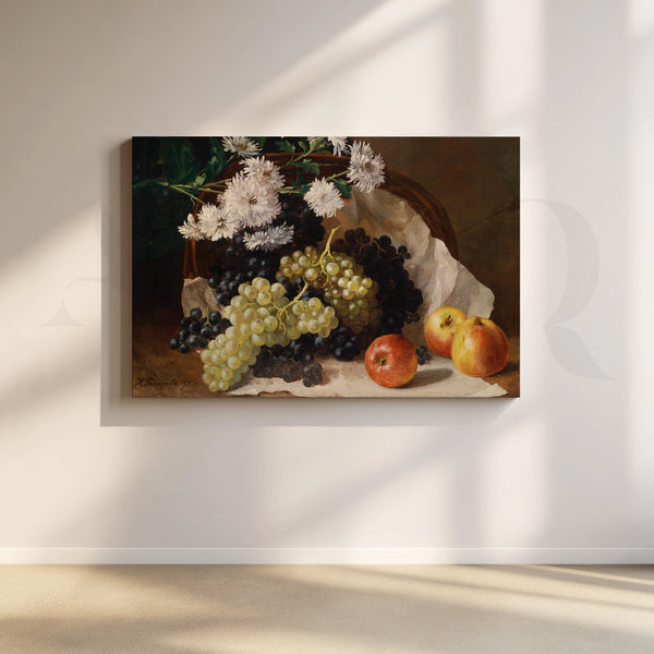 Grapes and Apples Still Life Canvas Artwork