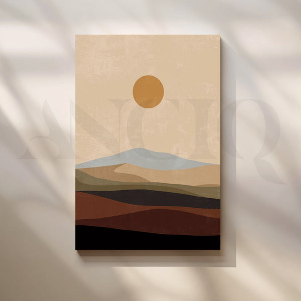 Amber Horizon Canvas Painting for Contemporary Living Rooms