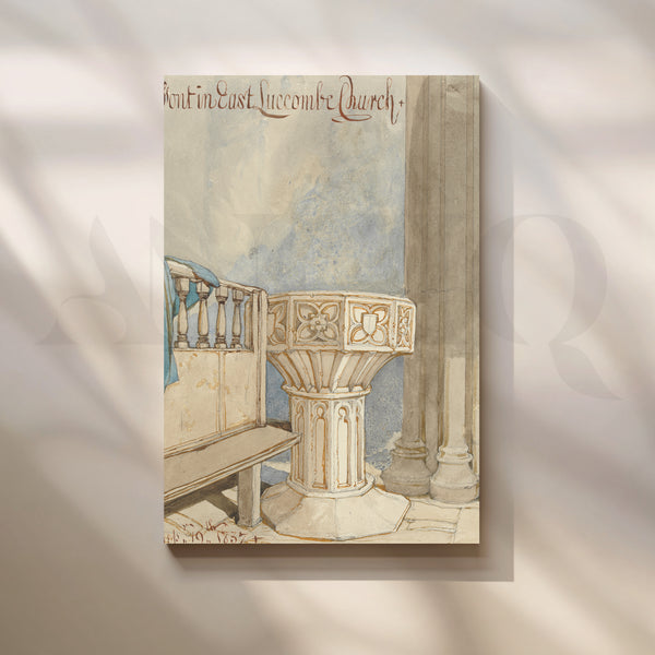 Church Baptismal Font Canvas Artwork