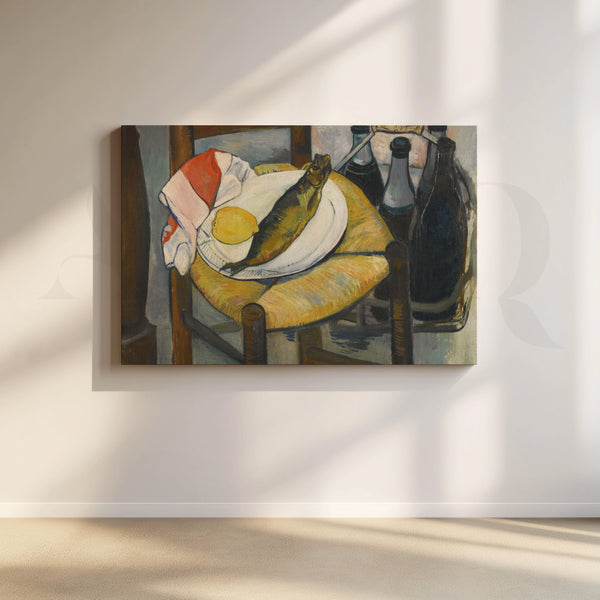 Fish and Lemon Still Life Canvas Artwork
