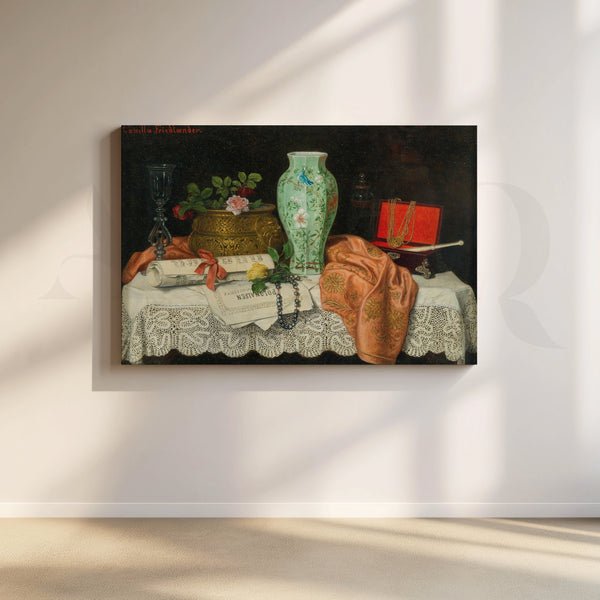 Oriental Vase and Jewels Canvas Artwork