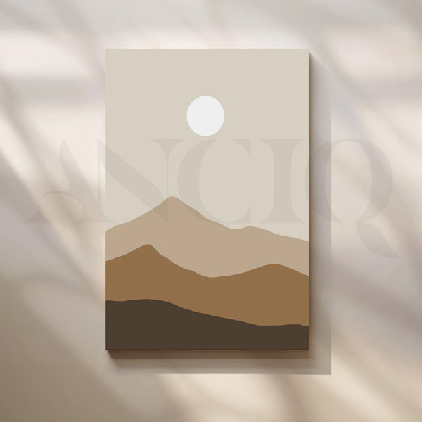 Sandstone Serenity Canvas Painting for Minimalist Living Room