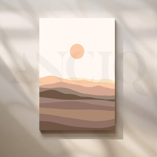 Blush Horizon Canvas Painting for Boho Bedroom