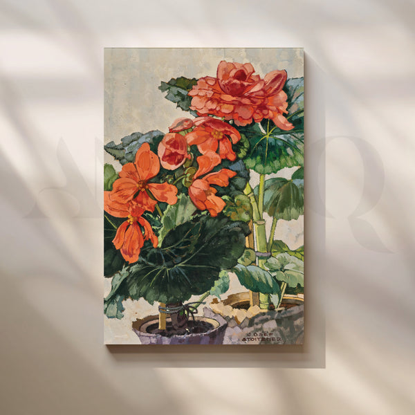Orange Begonias Canvas Artwork