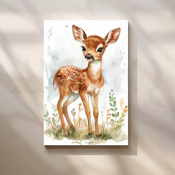 Whispering Fawn Canvas Painting for Nursery & Kids’ Room