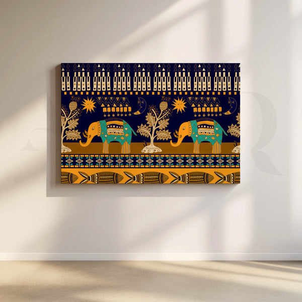 Royal Elephants Canvas Artwork for Bedroom