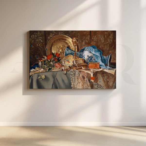 Victorian Opulence Still Life Canvas Artwork