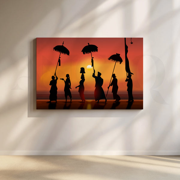 Cultural Sunset Parade Canvas Artwork
