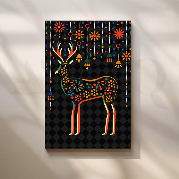 Floral Deer Canvas Artwork