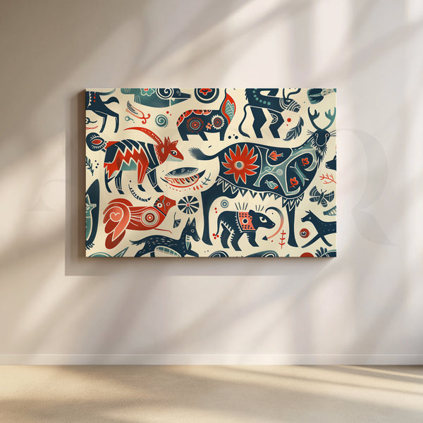 Folk Jungle Harmony Canvas Artwork