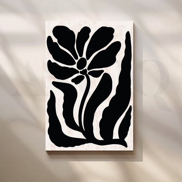 Midnight Bloom Canvas Painting for Modern Bedroom