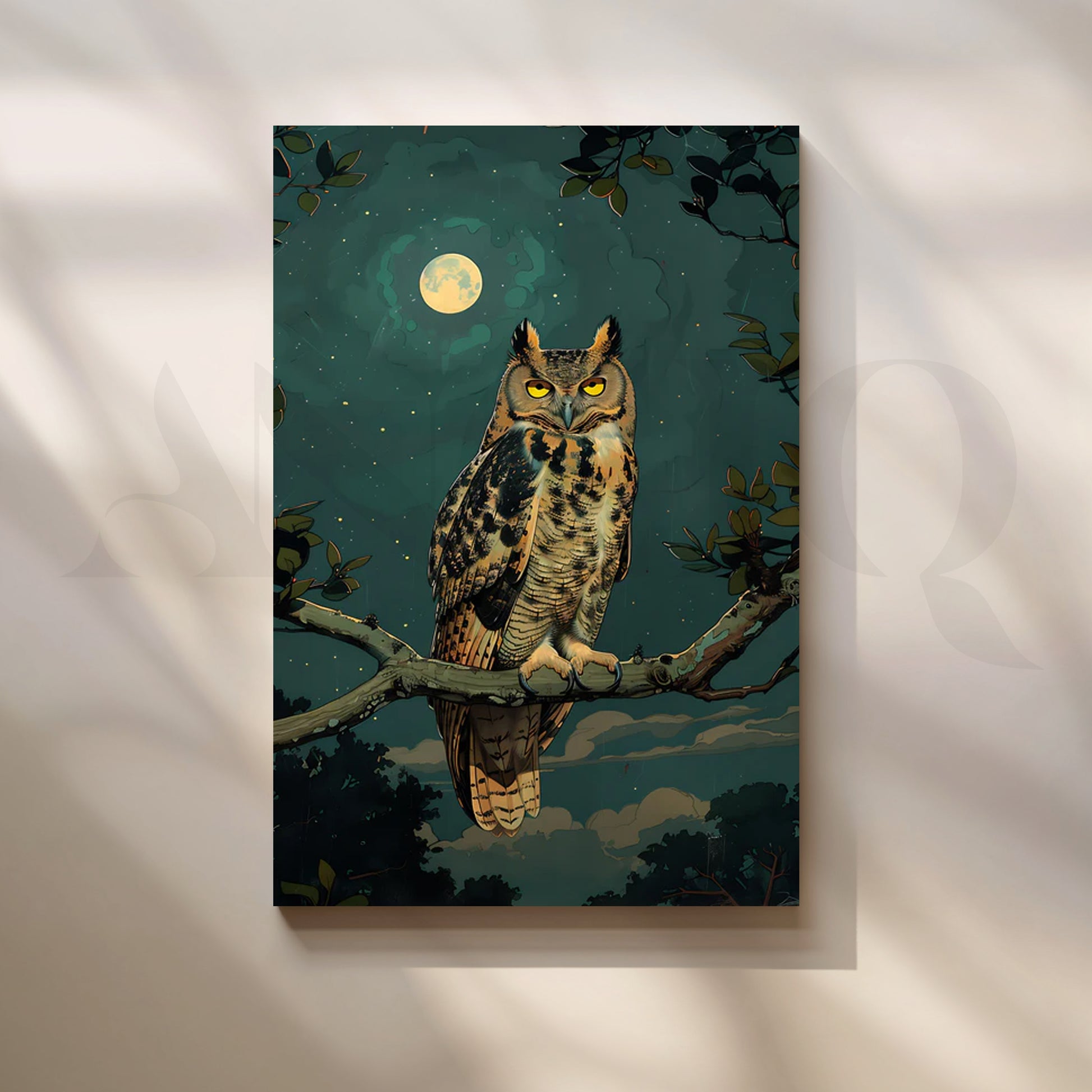 Moonlit Sentinel Canvas Painting for Bedroom