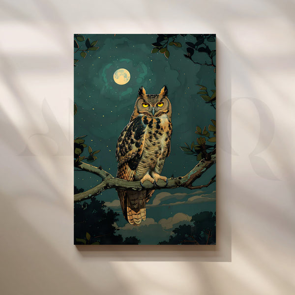Moonlit Sentinel Canvas Painting for Bedroom