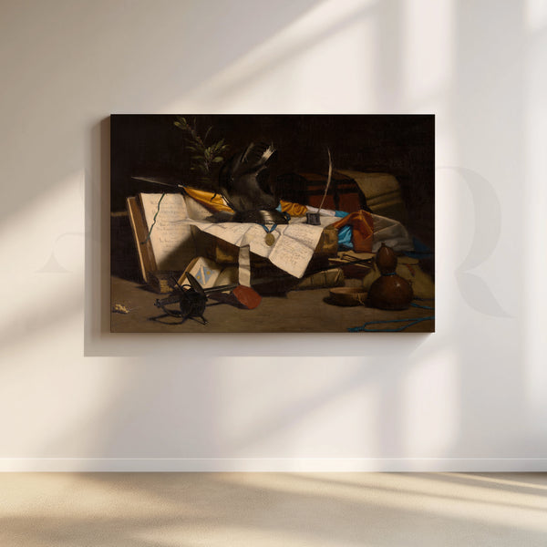 Knight’s Study Still Life Canvas Artwork
