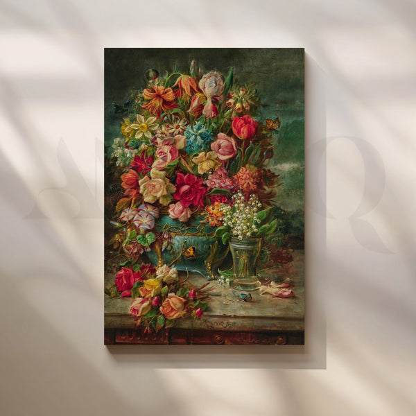 Bouquet of Mixed Flowers Canvas Artwork