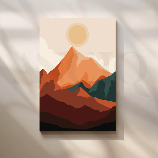 Terracotta Summit Canvas Painting for Home Office