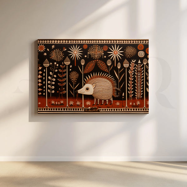 Hedgehog in Bloom Canvas Artwork