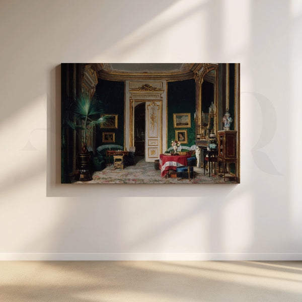 Victorian Living Room Interior Canvas Artwork