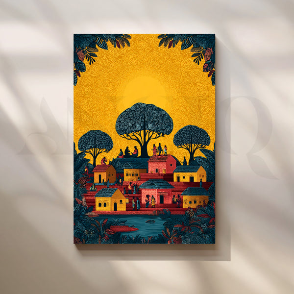 Golden Village Canopy Canvas Artwork