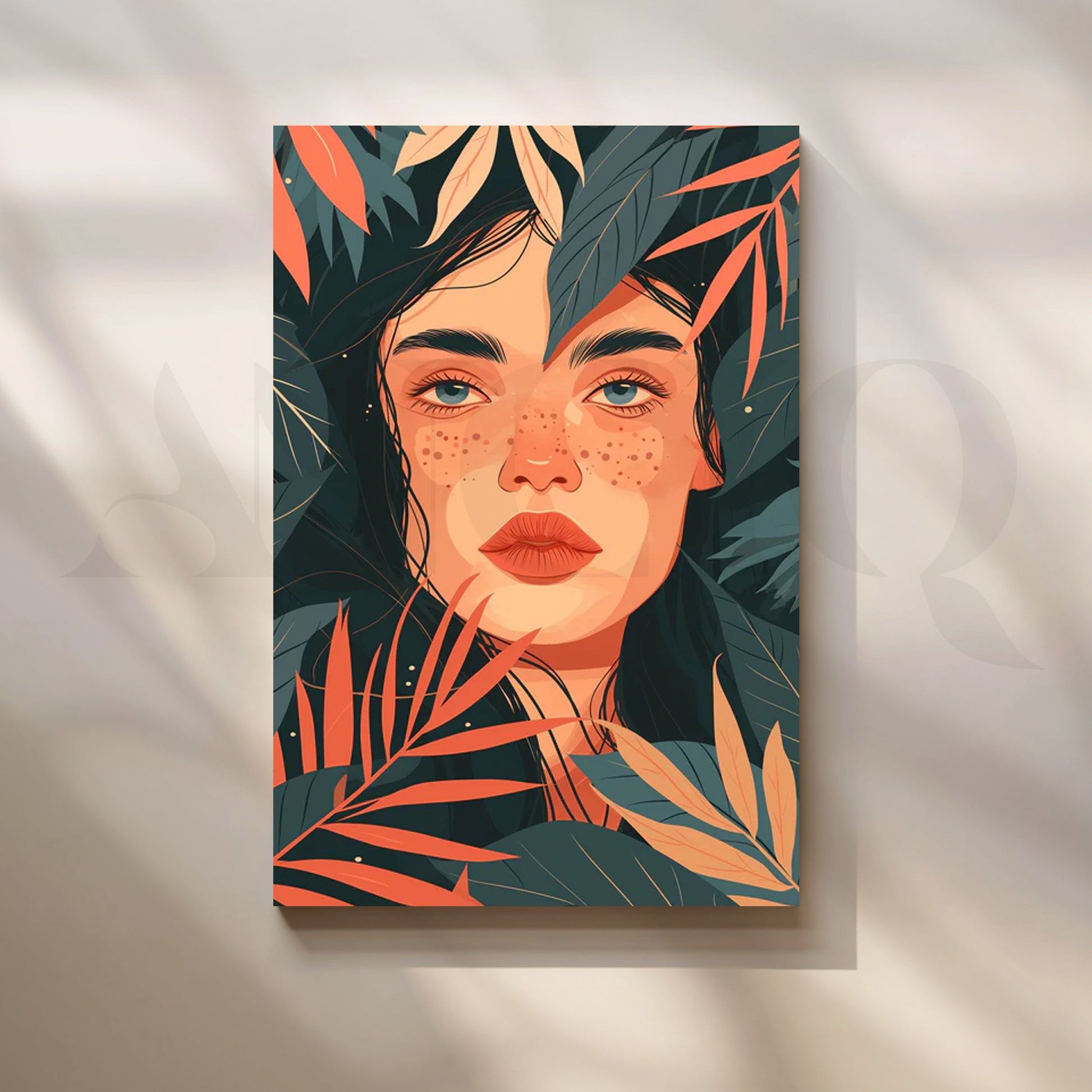 Botanical Muse Canvas Painting for Creative Home Office for Office/Study Room