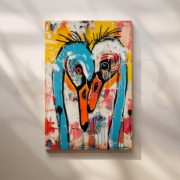 Cranes in Color Canvas Painting for Creative Studio