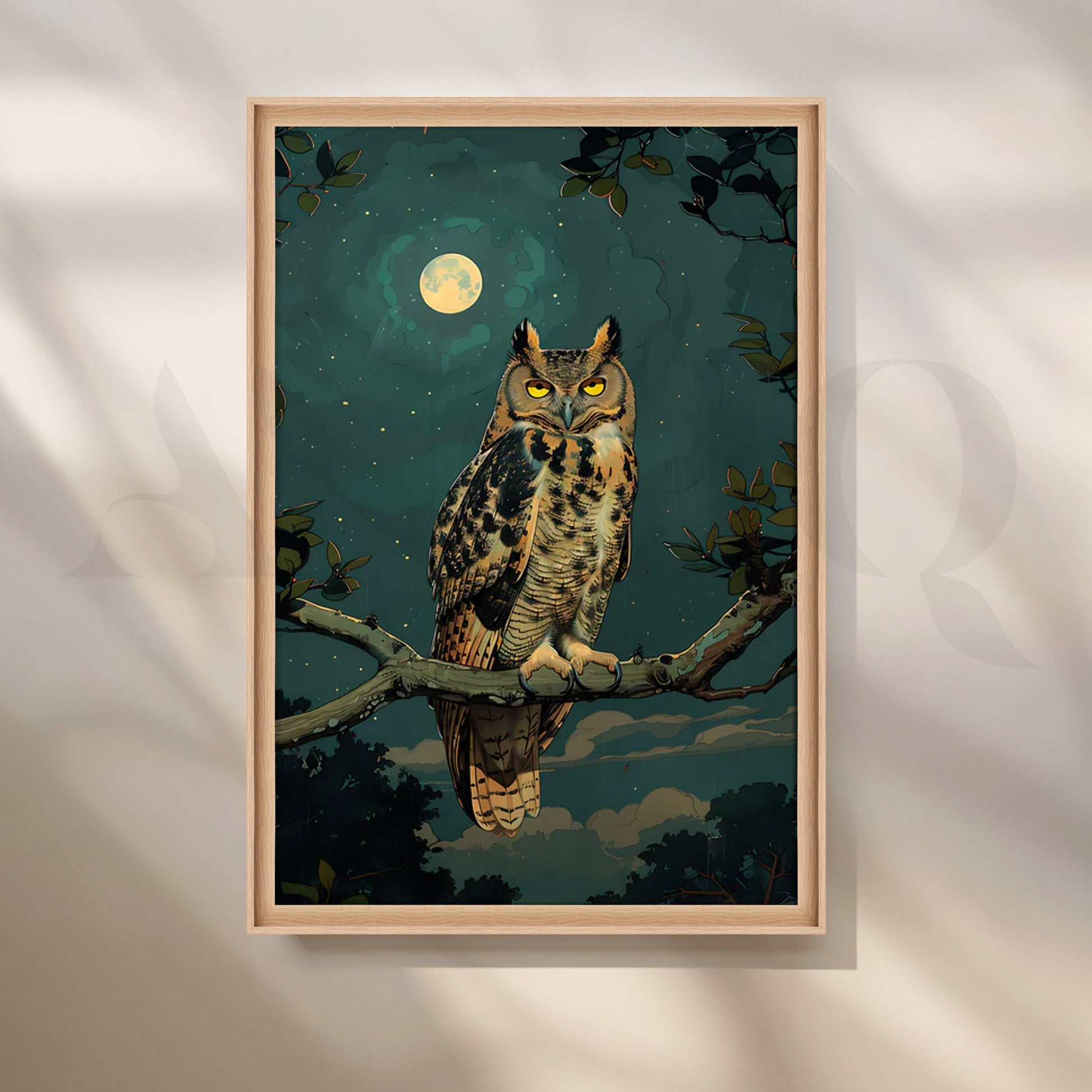 Moonlit Sentinel Canvas Painting for Bedroom