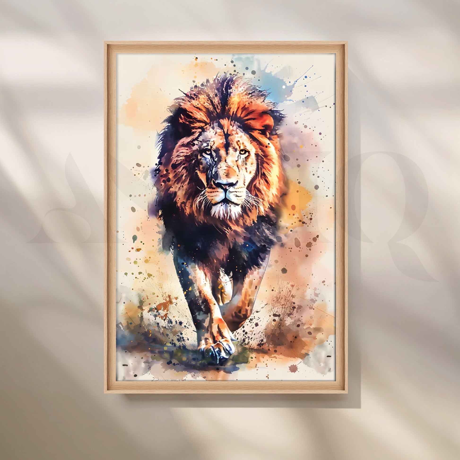 Majestic Lion Stride Canvas Painting for Office
