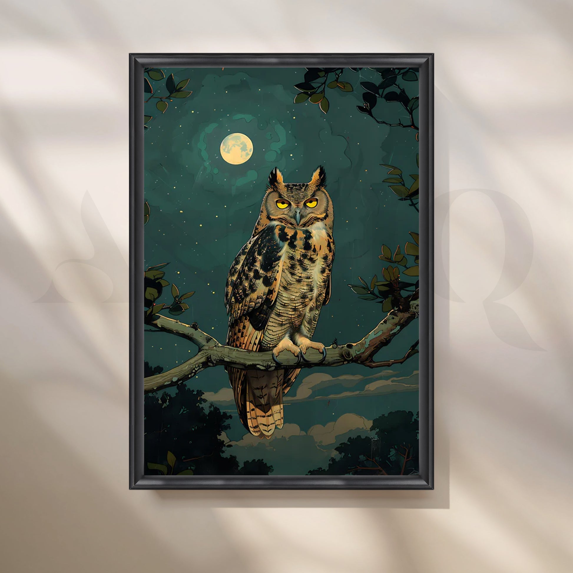 Moonlit Sentinel Canvas Painting for Bedroom